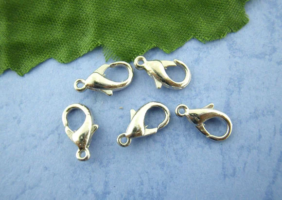 Doreen Box Lovely 100PCs Silver Color lobster Parrot Clasps for DIY Jewelry Making Findings  12*6mm (B00842)