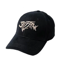 KLV Adjustable Fishbone Embroidery Baseball Cap Men Visor Hat Summer Hip Hop Snapback Caps Trucker Unisex Black Sun Hat