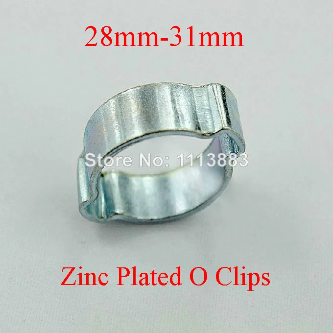 Zinc Plated Double Ear O Clip Fuel Hose Petrol Pipe 2 Eared Silicone Tube Clamp (28mm-31mm)