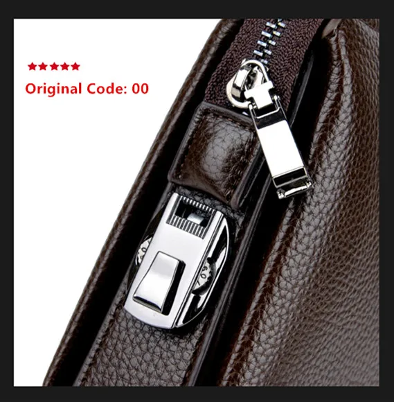 Men\'s Coded Lock Clutch Male Safety Lock Clutch Business Zipper Purse Big Capacity Handbag Soft Long Wallet, Black & Brown