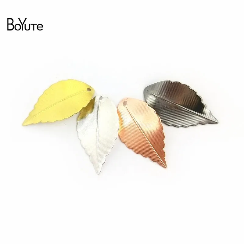 BoYuTe (100 Pieces/Lot) 10*17MM 16*25MM Leaf Charm Metal Brass Scrapbooking & Stamping DIY Jewelry Accessories