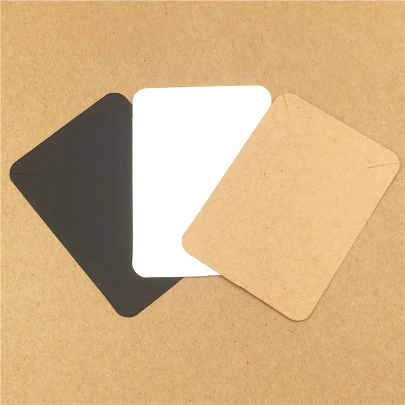 

50Pcs Classical Blank Handmade Kraft Paper Cardboard Necklace Card for Jewelry Displays and Packing Cards Multi-Color 7.8x5.6cm