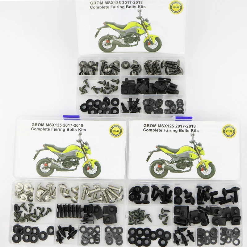 

Fit For HONDA GROM MSX125 2017 2018 Motorcycle Covering Full Fairing Bolts Kit Screws Fairing Clips Nuts Steel