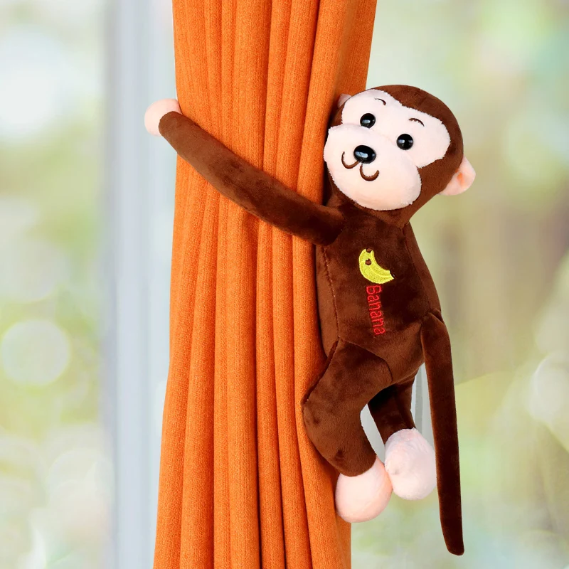 1 Pair Cartoon Monkey Magnet Curtain Tieback Window Curtain Decoration Accessories for Bedroom Curtain Accessories