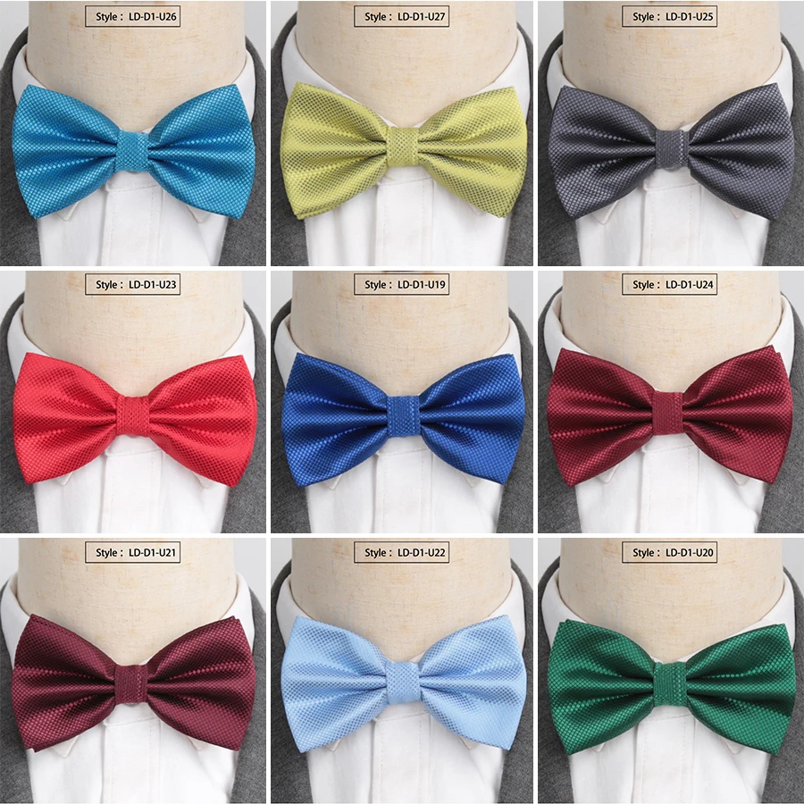 Men Bowtie Fashion Butterfly Party Wedding Bow Tie for Boys Girls Candy Solid Color Bowknot  Accessories black Bowtie