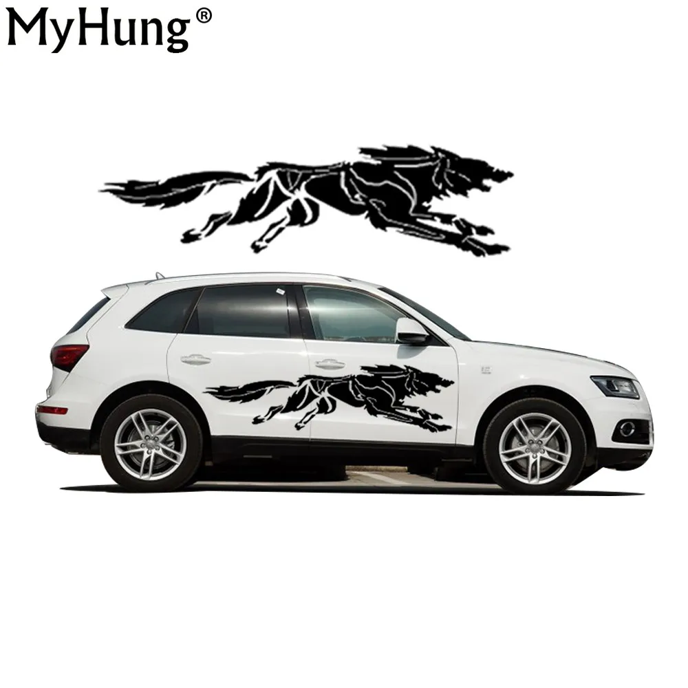 

Newest Car Sticker For Audi Q5 Powerful Wolf Decals Stick On Whole Body Car Styling Case For Cars Accessories Decoration 2PCS