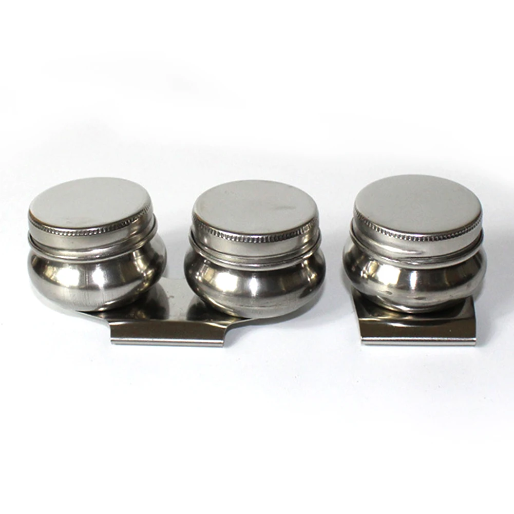 เครื่องมือสแตนเลสสตีลอุปกรณ์ทำความสะอาดง่ายกลองรูปร่างนักเรียนภาพวาดน้ำมันหม้อโรงเรียน Palette เดี่ยวคู่ Dipper