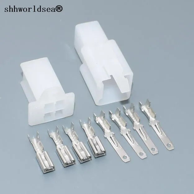 

Shhworldsea 2.8mm 4 pin automotive motorcycle electrical connectors Kits Male Female wire terminal socket plug for Motorbike Car