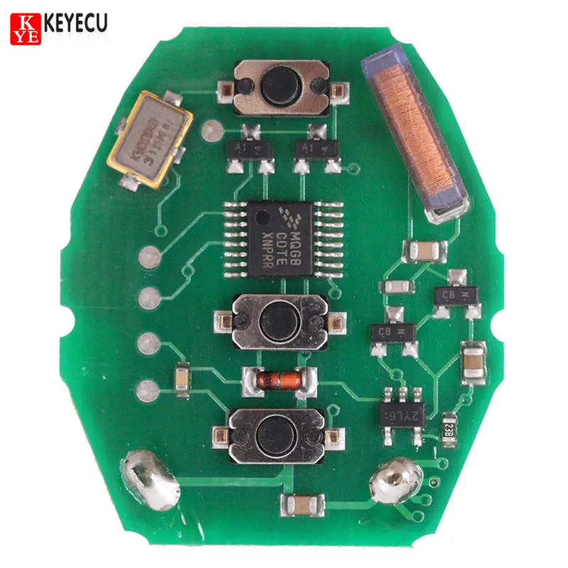 KEYECU EWS Rechargeable Remote Circuit Board 315MHz/433MHz for BMW 3 5 X series 3Button Key Fob