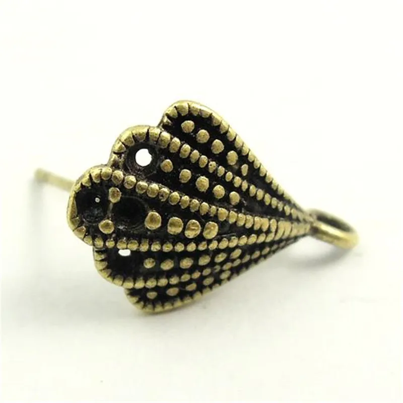 Antiqued Style Bronze Color Alloy Earring Connector 10pcs 31291 14*12*11mm