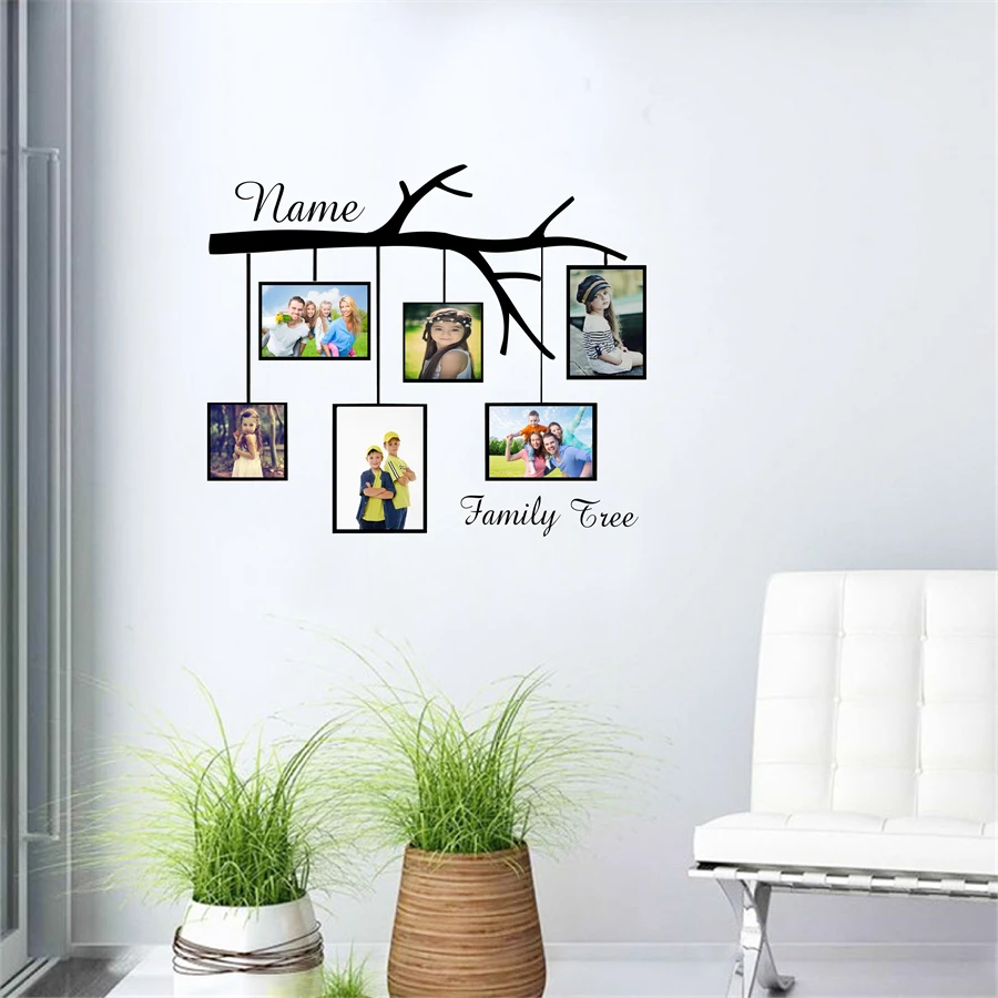 Family Tree Custom Name Vinyl Wall Sticker Photo Frame Creat