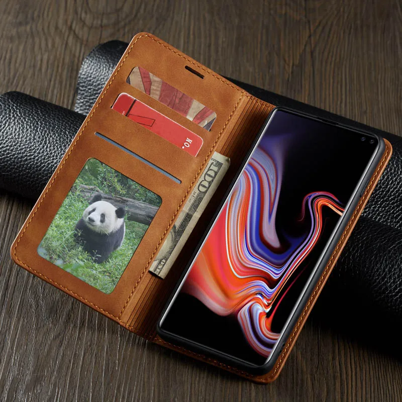Flip Leather Case for Samsung Galaxy S10 Plus Luxury Wallet Stand Card Slot Holder Magnetic Book Cover for Galaxy S10plus S10E