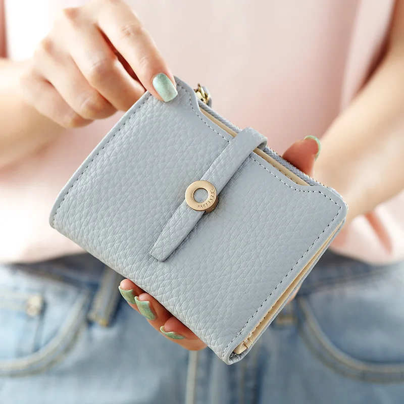 

2023 Latest Lovely Leather Small Women Wallet Fashion Girls Change Clasp Purse Money Coin Card Holders Kids Wallets Carteras