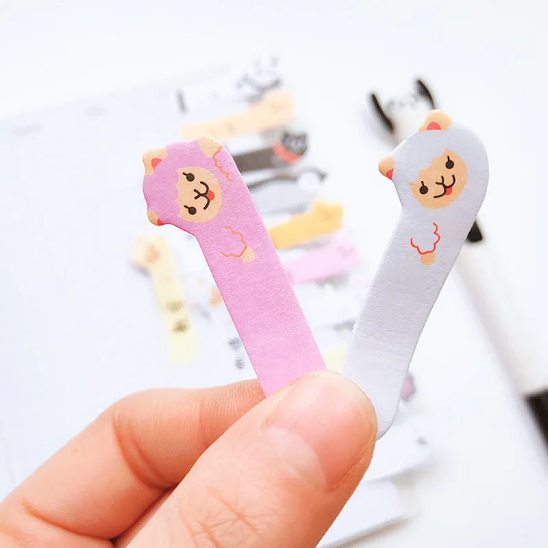 1Pcs Cute Kawaii Cartoon Animal Bookmark Sticky Note Student Message Sticky Planner Stickers Memo Pad Gift Stationery Notebook