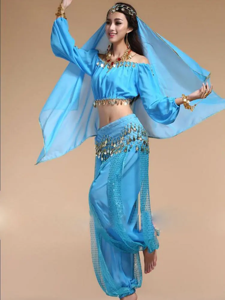 Bollywood Dance Costumes Indian Belly Dance Costumes Set For Women Chiffon Bollywood Orientale Belly Dance Costume Set For Woman