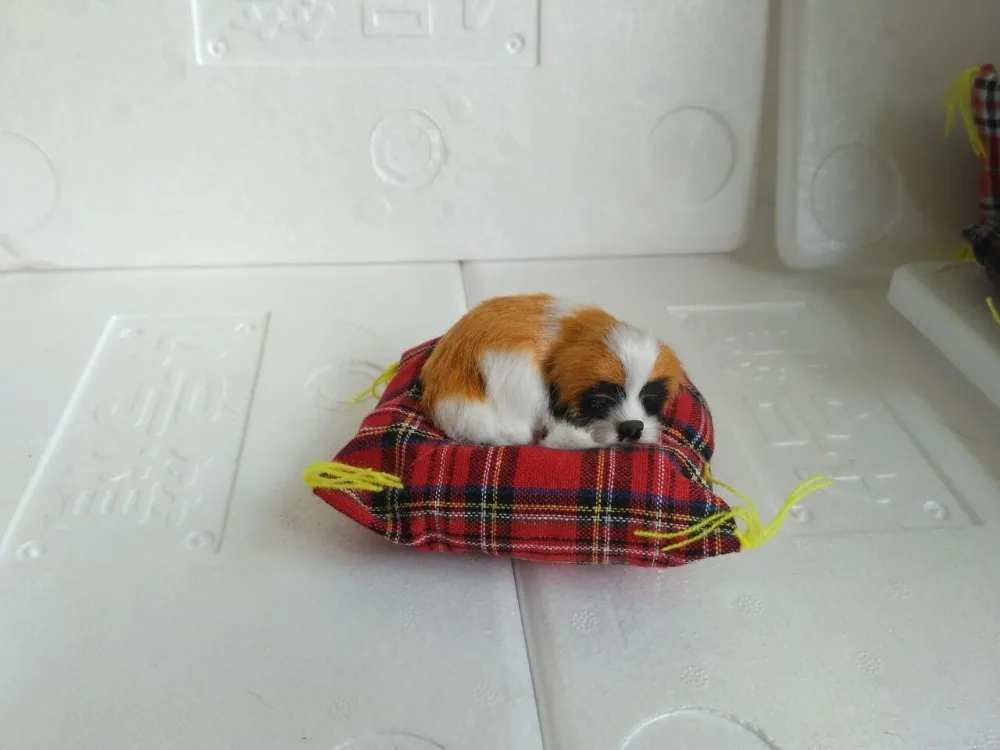 about 10x10x5cm mat dog model toy yellow sleeping beagle,polyethylene&furs handicraft Miniatures decoration gift a2266