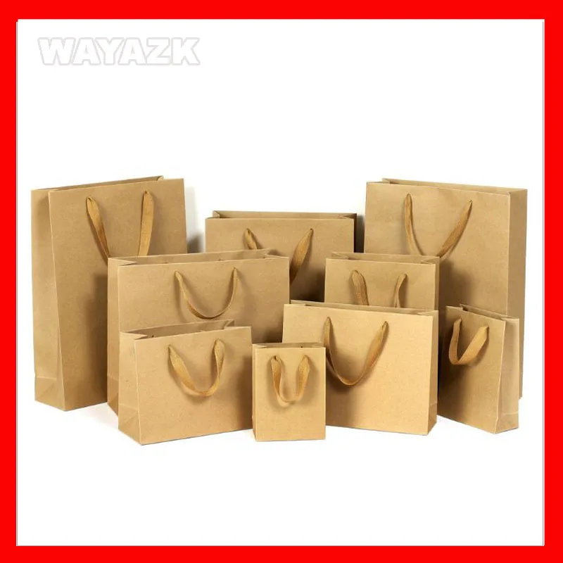 

(100PCS/lot) Big 260gsm brown paper bag with handles