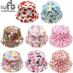 Retail 2-6years sunbonnet sun hats printing Fisherman caps baby children kids spring summer fall