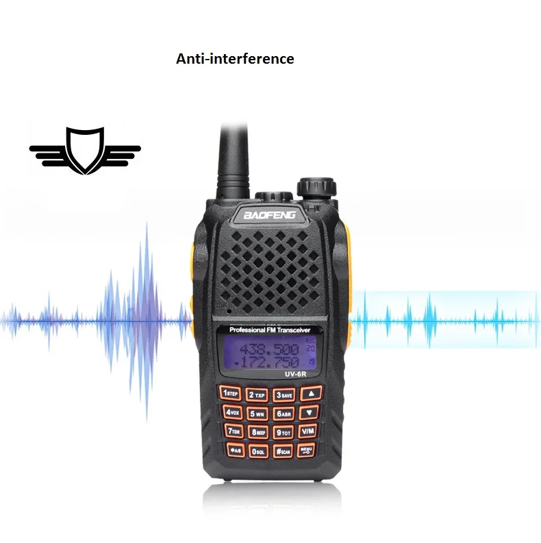 2 adet Baofeng UV-6R 7W Walkie Talkie iki yönlü radyo çift bant Vhf Uhf CB radyo için daha fazla güzellik ve yüksek güç baofeng uv-5r