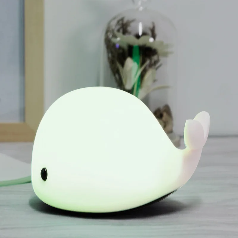 

LED Night Light USB Cute Whale Lights Color Changeable Dolphin Night Lamp Toy Lights Lamp Clap Lights for Kids Bedroom 2019 New