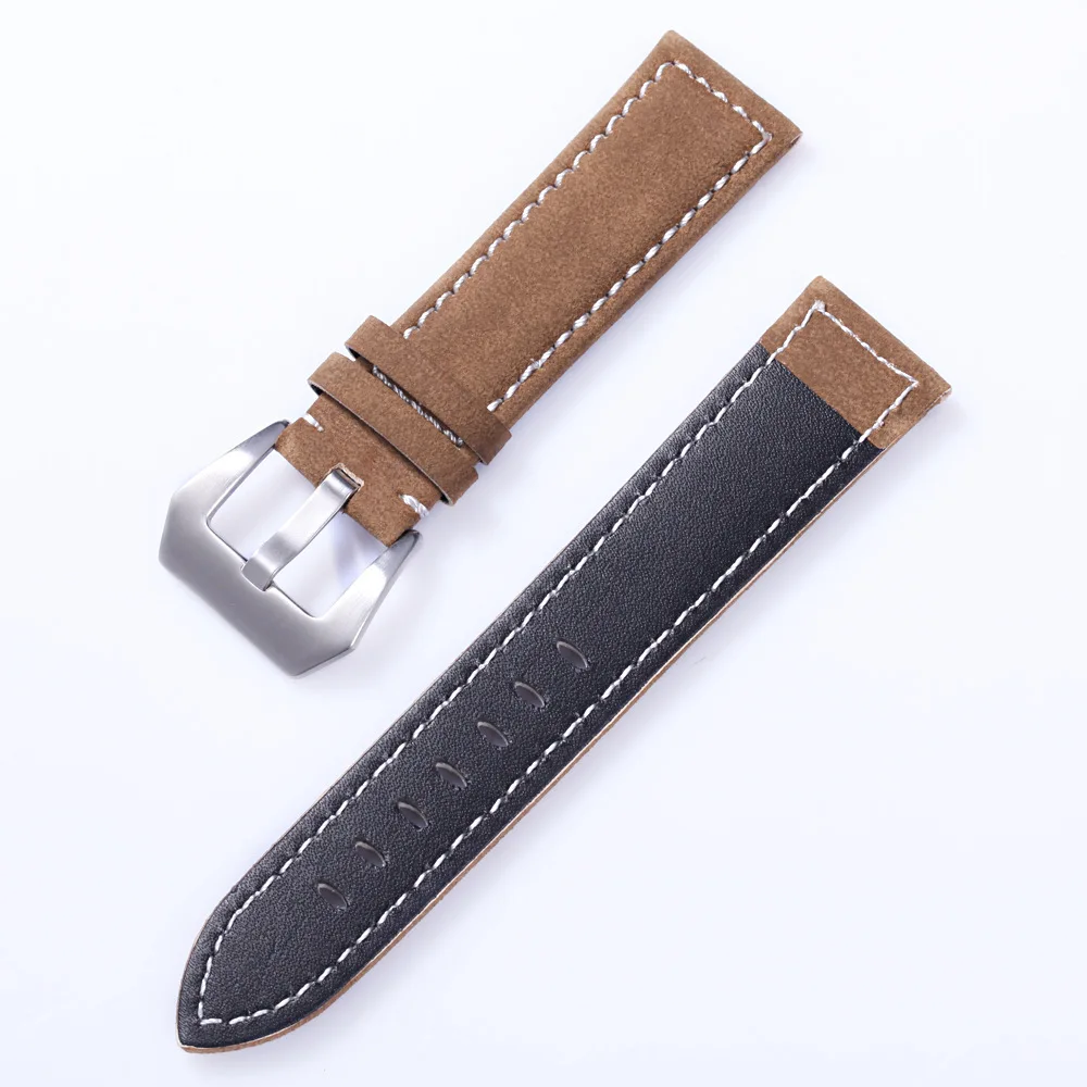 Matte Retro Genuine Watch Band Vintage Wrist Real Leather Strap Belt 18mm 20mm 22mm 24mm Black Brown Coffee Green with pins