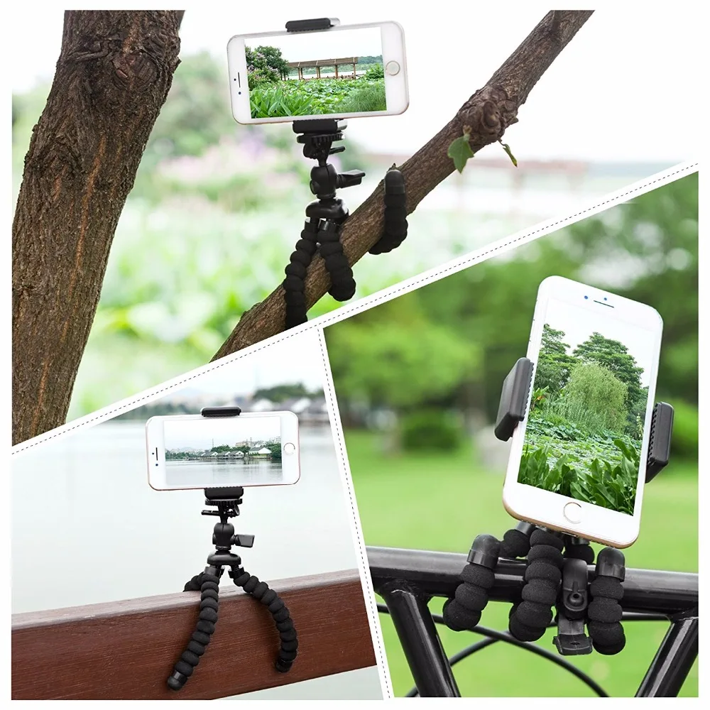 DUSZAKE-DB1 Camera Mini Tripé para Telefone, Phone Stand, Gorillapod para iPhone, Mobile