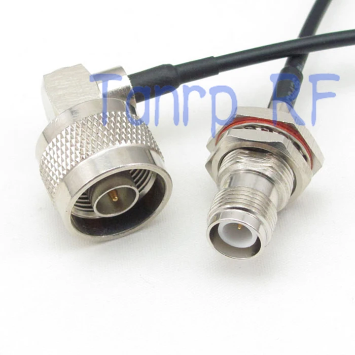 

10pcs 6in RP-TNC female (male pin) to N male right angle RF connector adapter 15CM Pigtail coaxial jumper cable RG174 extension