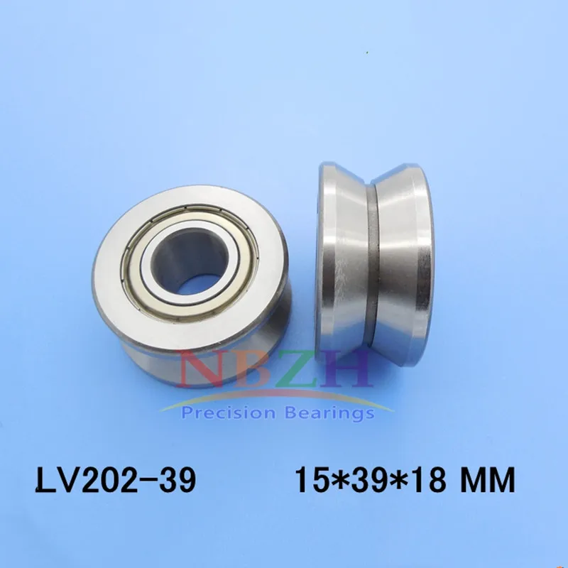 

V Groove Guide roller bearings LV202-39 ZZ V-39 15*39*18 (Precision double row balls) ABEC-5