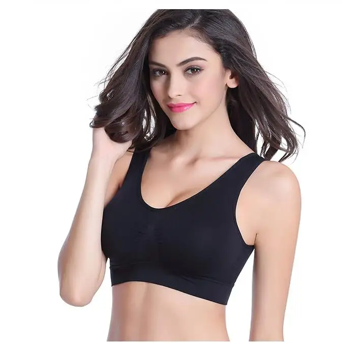 S-4XL 3ks/sada sexy aktivní podprsenky s odnímatelnou vložkou bezešvé push-up dámské spodní prádlo plus size bez rukávů fitness podprsenka tvarující postavu - náhled 2