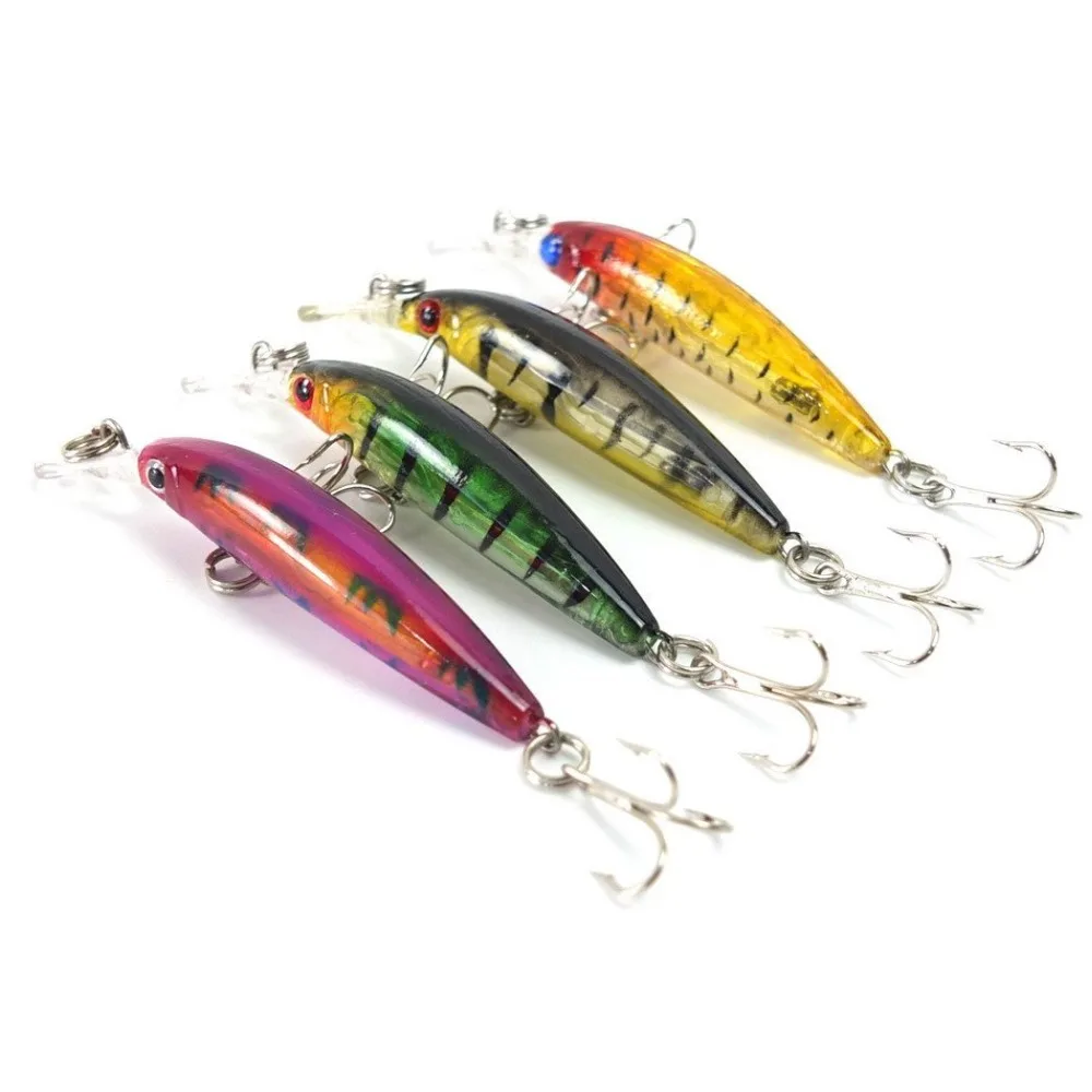 HiUmi 1PC Colorful Artificial Fishing Lures Hard Minnow Swim Bait Sinking LuresTreble Hooks Tackle 7cm 3.9g