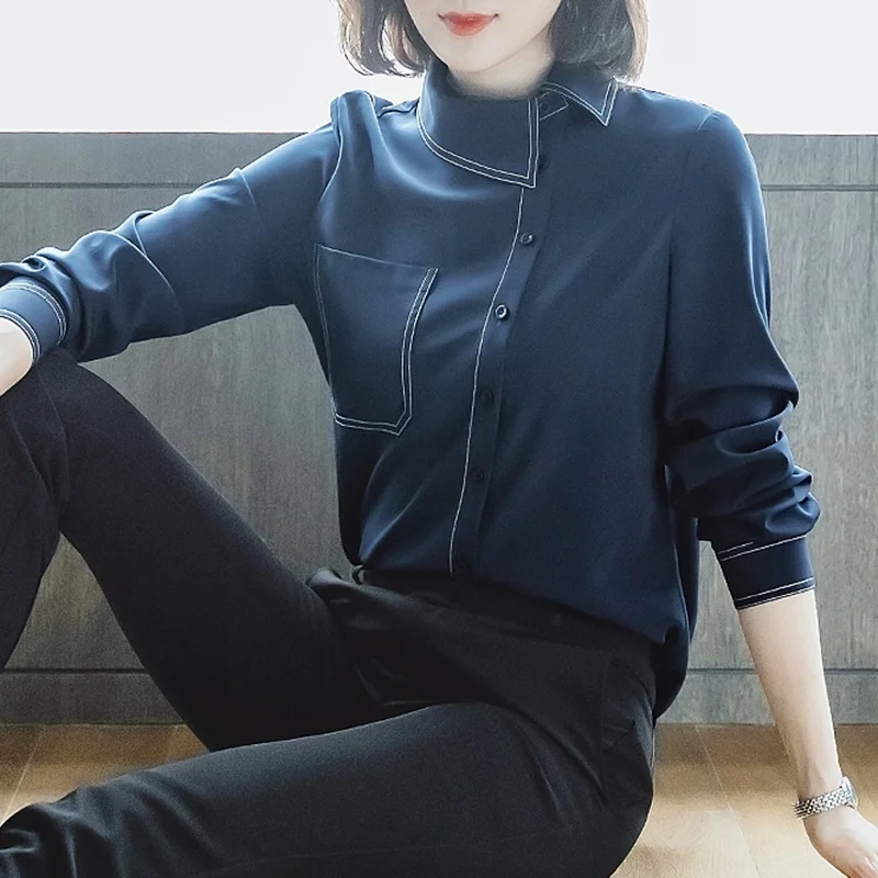 Plus Size Korean Fashion Woman Clothing Feminine Blouse Sleeve Long Shirt Female Ol Office Wear Womens Tops And Blouses DD2083