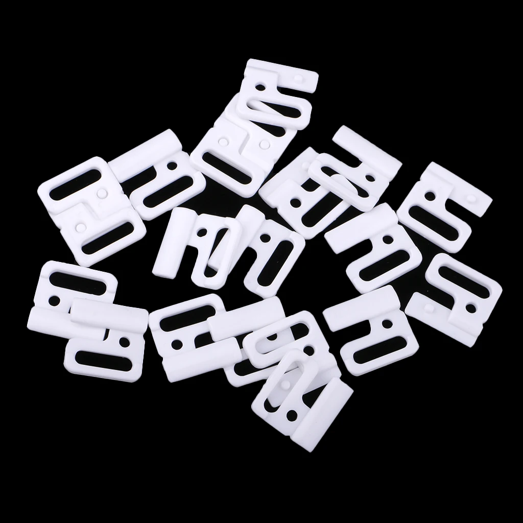 10pcs 14mm Bikini Clip Hook Snap Plastic Clasps Bra Fasteners Strap Lingerie Supplies for Sewing Clothes Swinwear Accessories