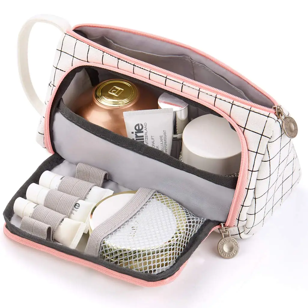 Estuche de lápices a cuadros blancos, bolsa de papelería, portalápices, suministros escolares, oficina, estudiante universitario, niña, regalo de