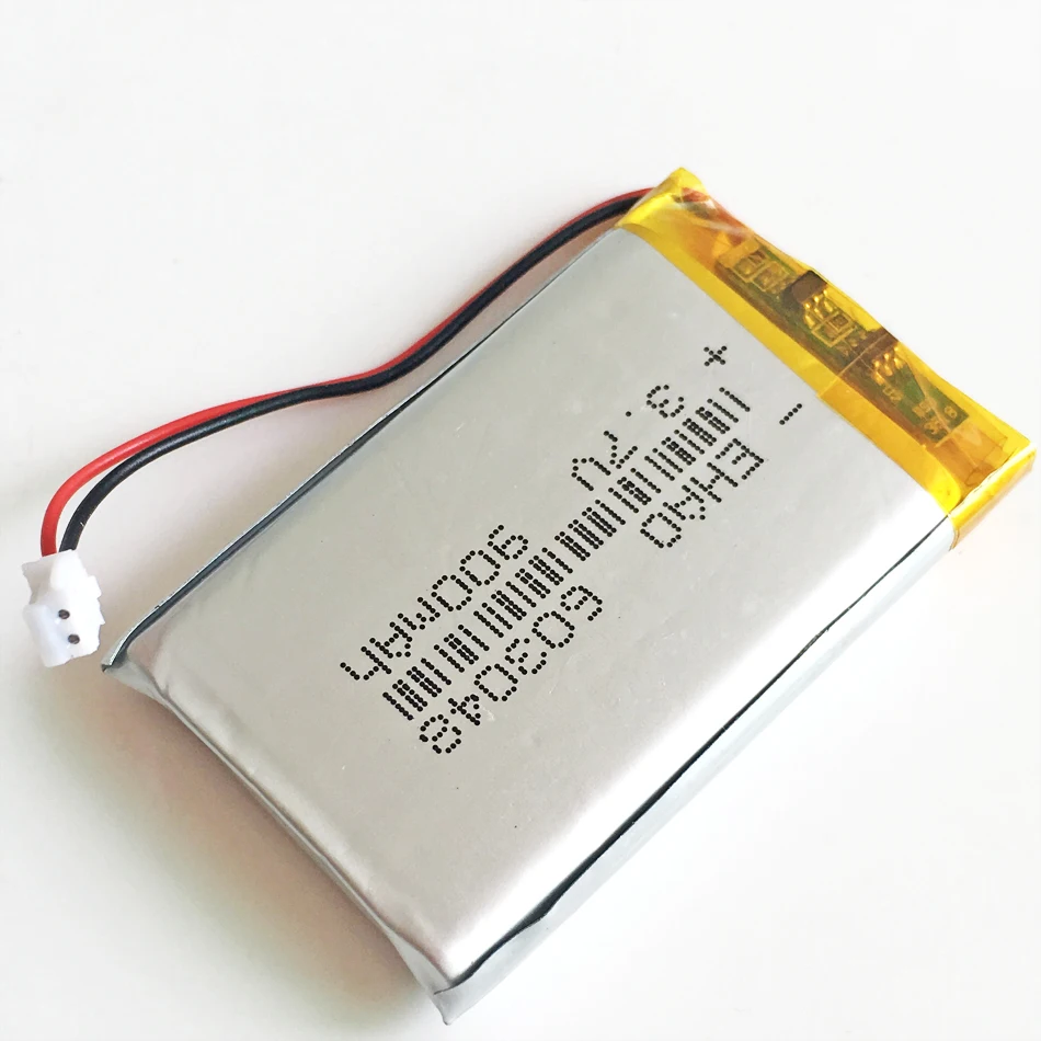 Akumulator litowo-polimerowy LiPo 3,7 V 900 mAh 603048 + Złącze JST 1,5 mm 2pin do głośnika aparatu MP3 GPS Bluetooth