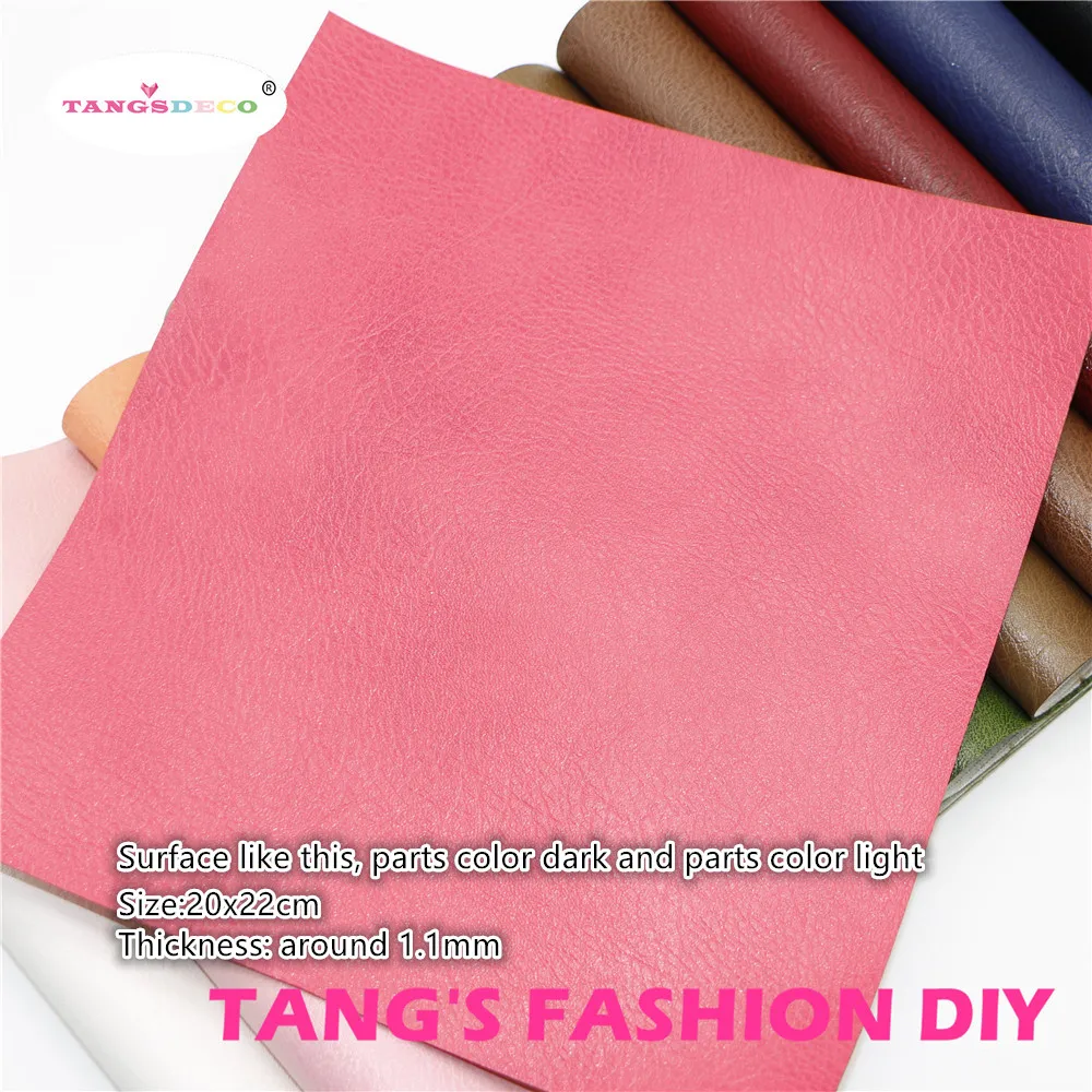 12pcs---20X22CM High Quality NEW DIY  Embossed Overlap Color Synthetic Faux PU Leather