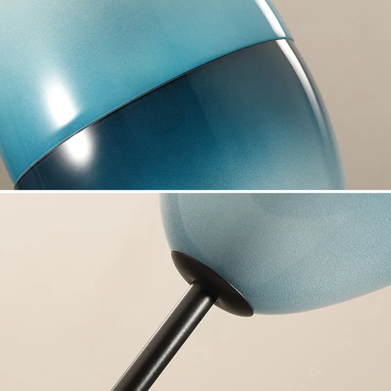 Lampe suspendue en verre bleu, design nordique moderne, luminaire décoratif, idéal pour un Loft, une cuisine, une salle à manger ou une chambre à coucher, pendentif Led