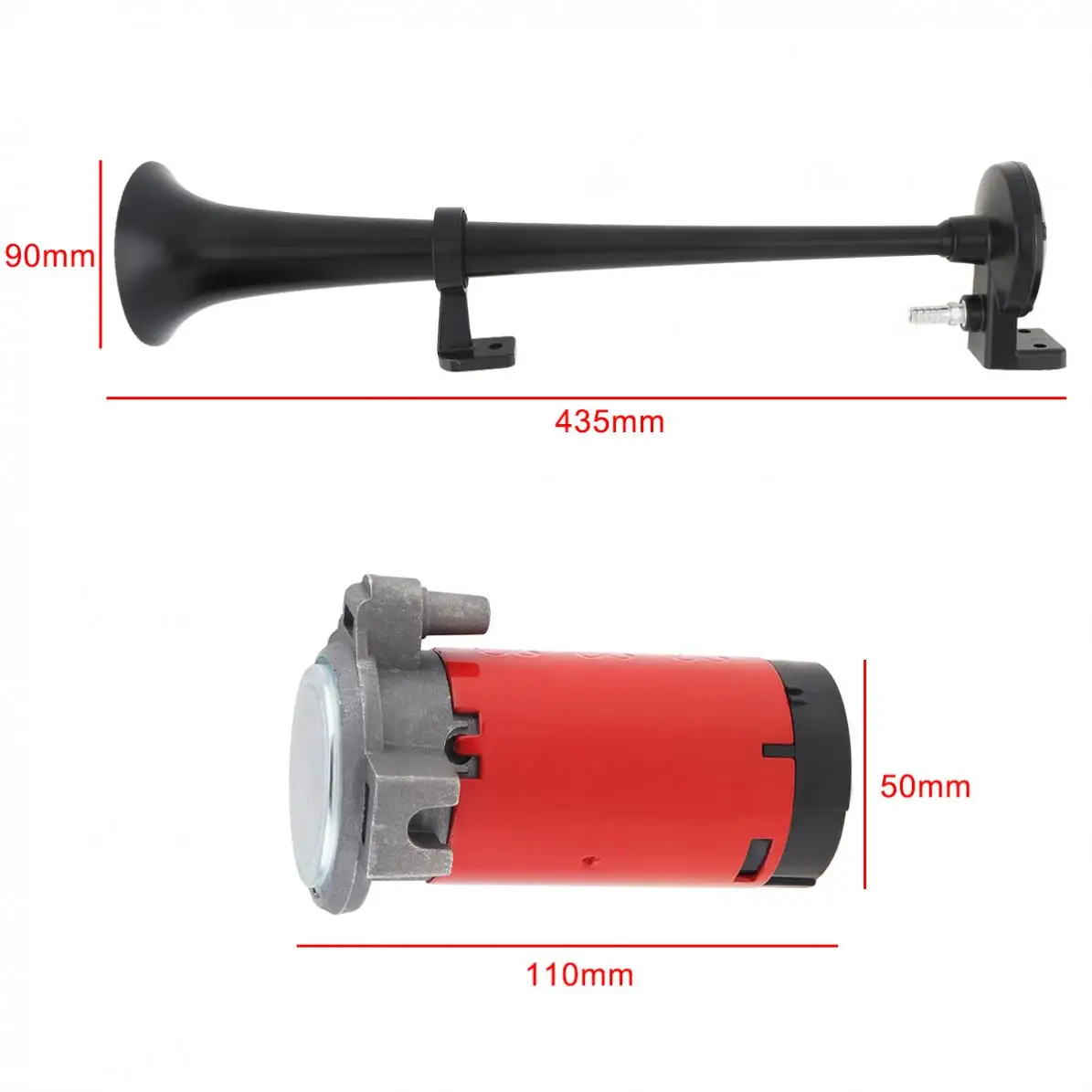 17 Inch 12V 150db Super Loud Single Trumpet Air Operated Horn for Truck / Boat / Train / Lorry with Compressor