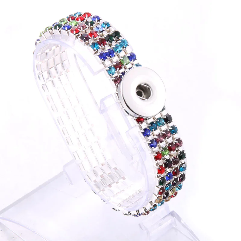 New Snap Jewelry elastic adjustable style Snap Button Bracelet for Women girls Charms Bracelet fit 18mm Snap Button Jewelry