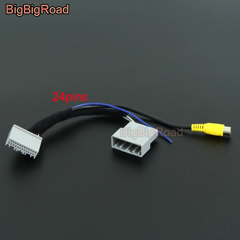 

BigBigRoad Car Rear View Parking Camera Video Plug Converter Cable Adapter For Honda Accord MK9 9 Generation 2.4L 2012-2015