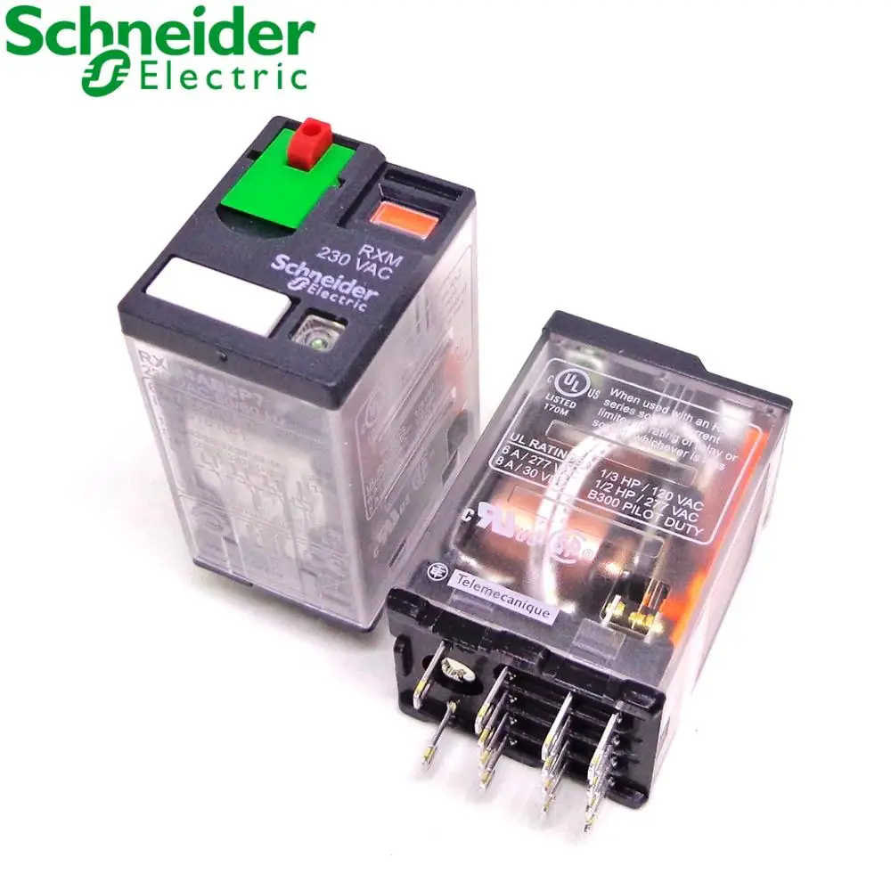 Schneider 100%-NEW 5PCS RXM4AB2BD RXM4AB2P7 RXM4AB2JD RXZE1M4C 4CO 6A RELAY+LTB+LED 24VDC 230VAC original RELAY