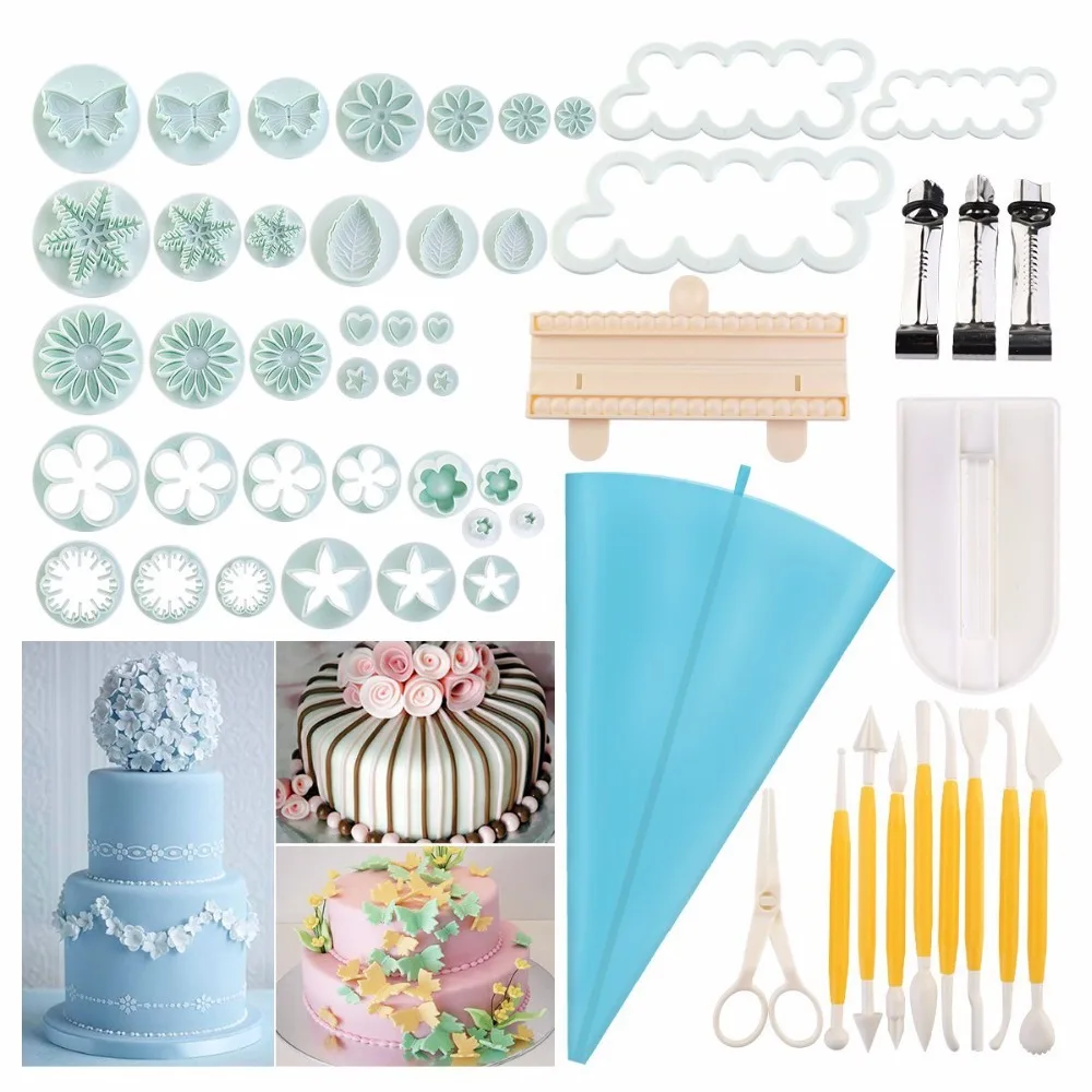 Sugarcraft Cake Decorating Tools Fondant Plunger Cutters Cake Tools Cookie Biscuit Cake Mold Bakeware Accessories K343