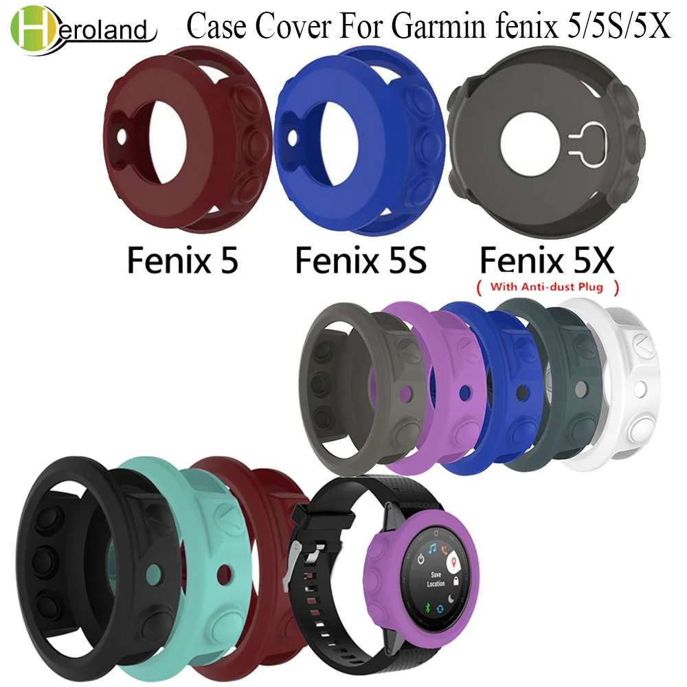 Capa de silicone para relógio inteligente, capa protetora de pulseira para garmin fenix 5/partes/5x bracelete de pulso para garmin fenix 5x verificada 5