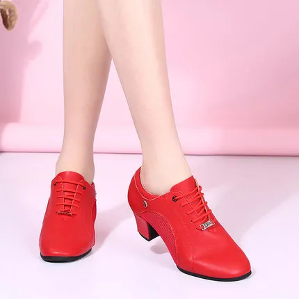 Zapatillas de baile modernas para mujer, zapatos de cuero para baile latino, zapatos de salón para mujer, zapatos deportivos modernos de baile marinero