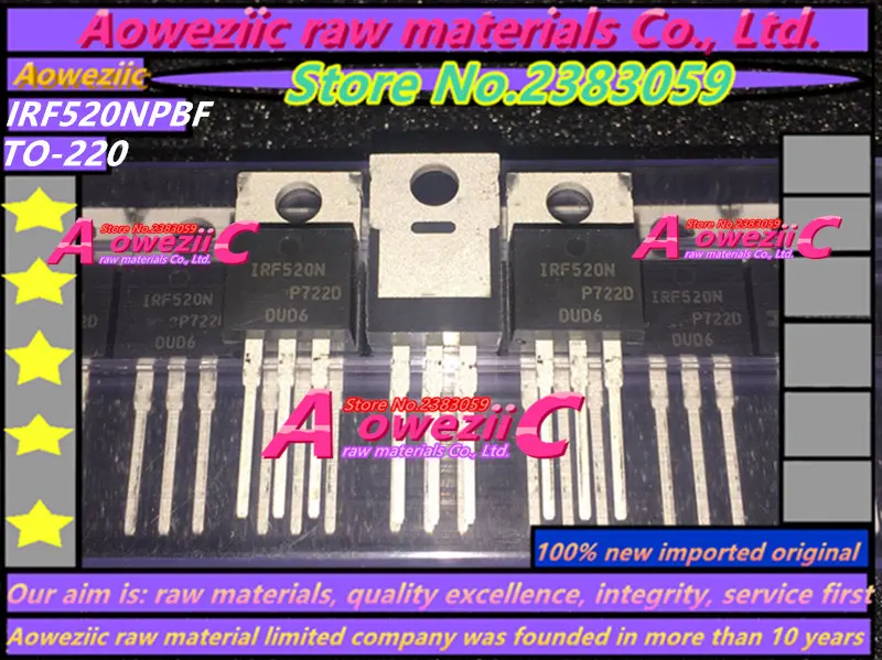 Aoweziic 2017 + 100 Mới Nhập Khẩu Ban Đầu IRF520N IRF520NPBF Đến-220 Hiệu Ứng Trường Ống 9.7A 110V