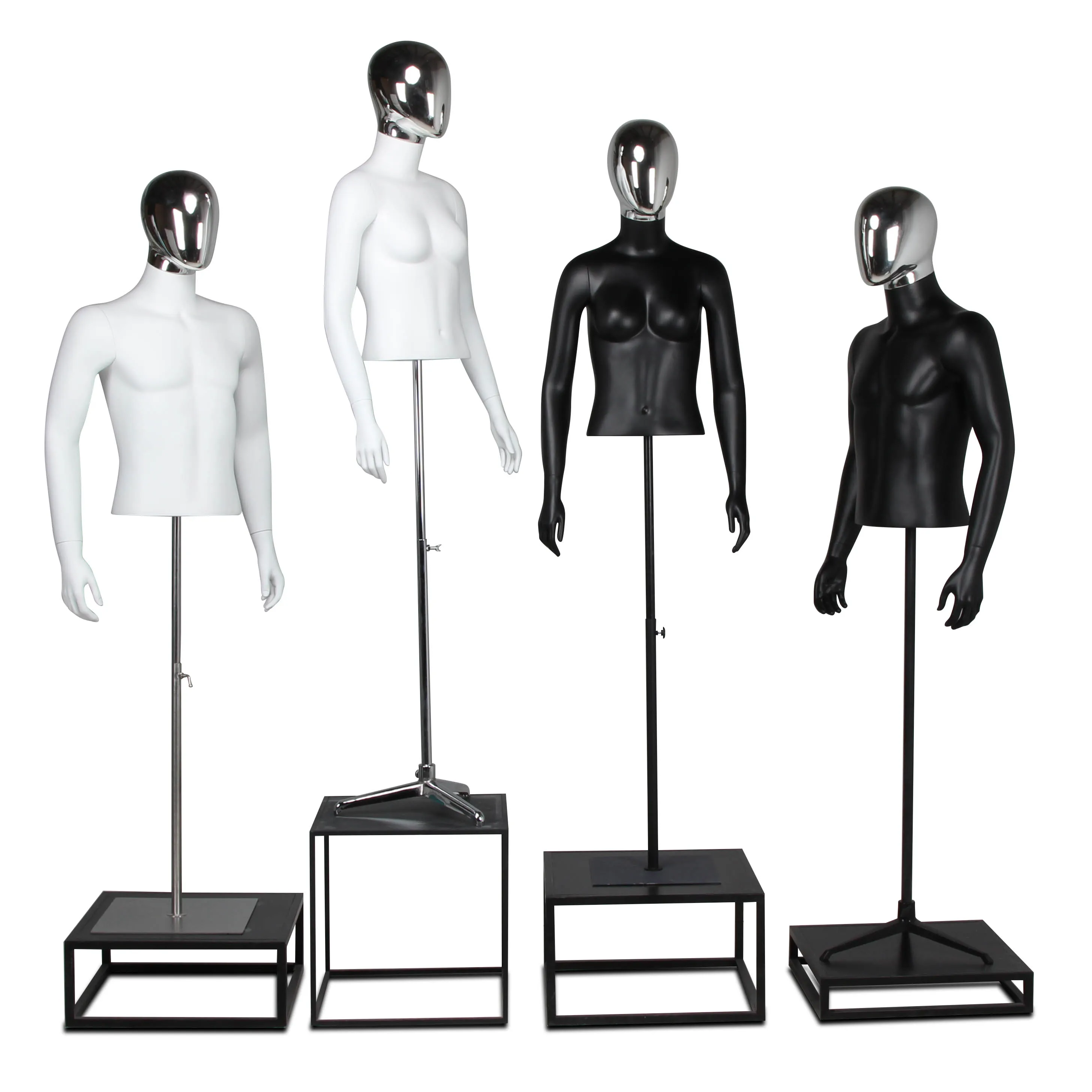 Personality Fashion Manipulator Electroplating Activity Head Male and Female Half-body Mannequin Display Props Children