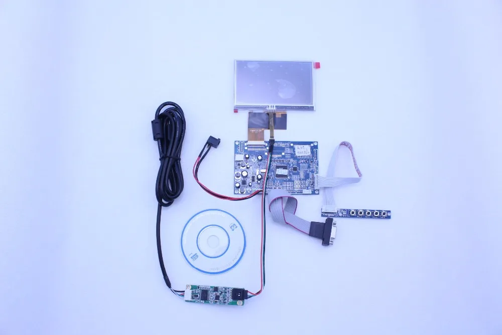 Плата контроллера VGA + AV LCD + AT056TN53 с 640*480 + клавиатура OSD с кабелем + сенсорная панель с контрольной картой