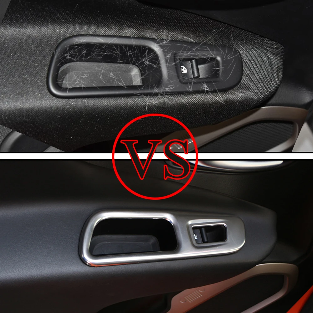 Accessory for Jeep Renegade LHD 2014 - 2018 2019 Car Window Control Panel Glass Lift Switch Cover Protector Sticker Car Styling