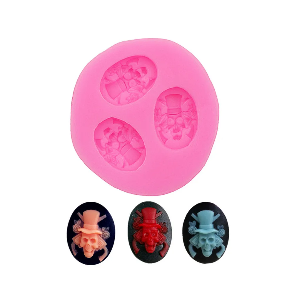 Halloween Skulls Skim Cake Silicone Molds Handmade Chocolate Biscuits Molds Cakes Desserts Decorative Molds DIY Baking Gadgets