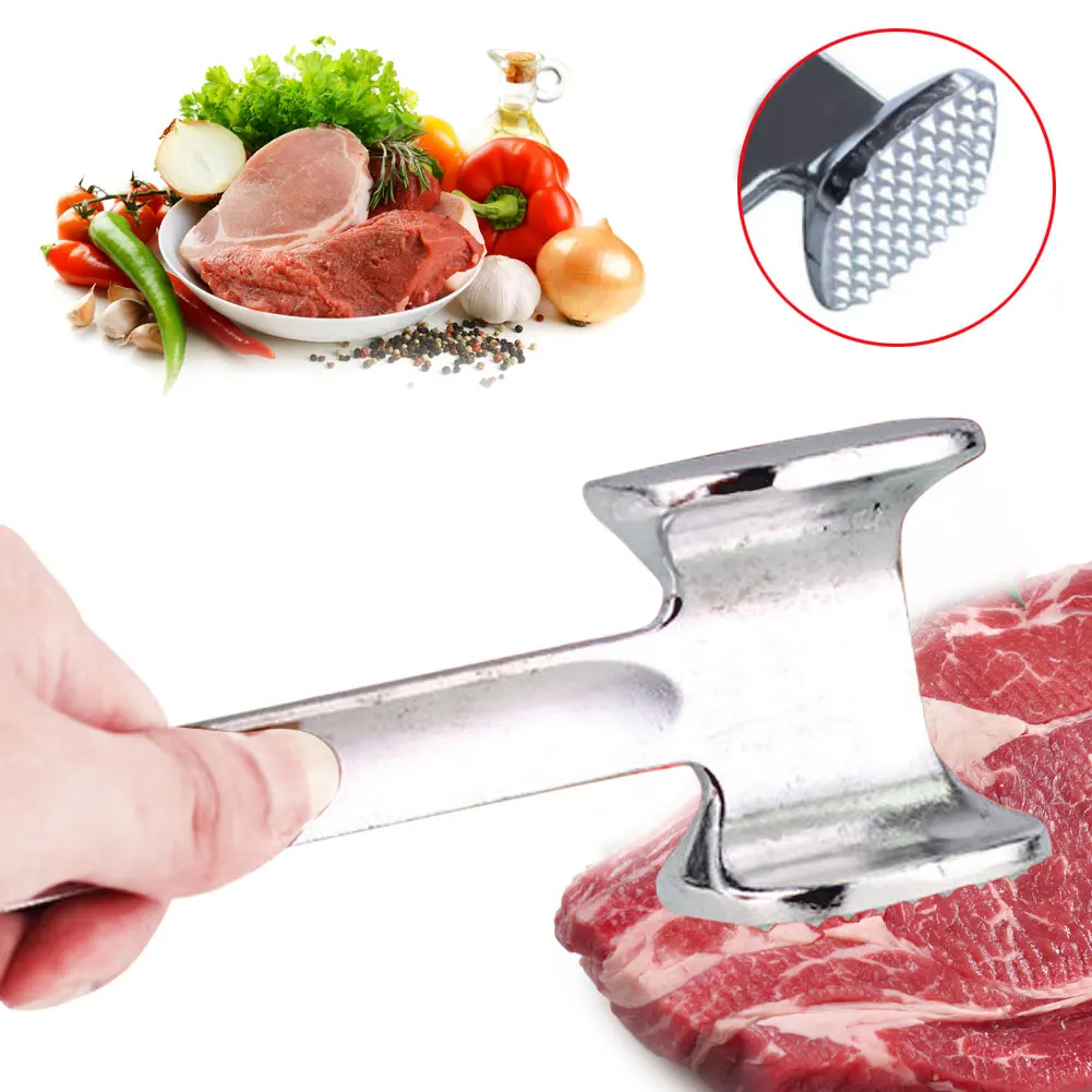 Meat Hammer Tool Aluminum Alloy Loose Tenderizers Meat Hammer Pounders knock-sided for Steak Pork Kitchen Tools