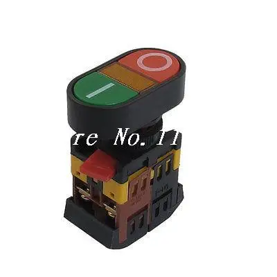 SPST Momentary 1NO 1NC 220V Yellow Bulb Light AC 600V 10A Pushbutton Switch